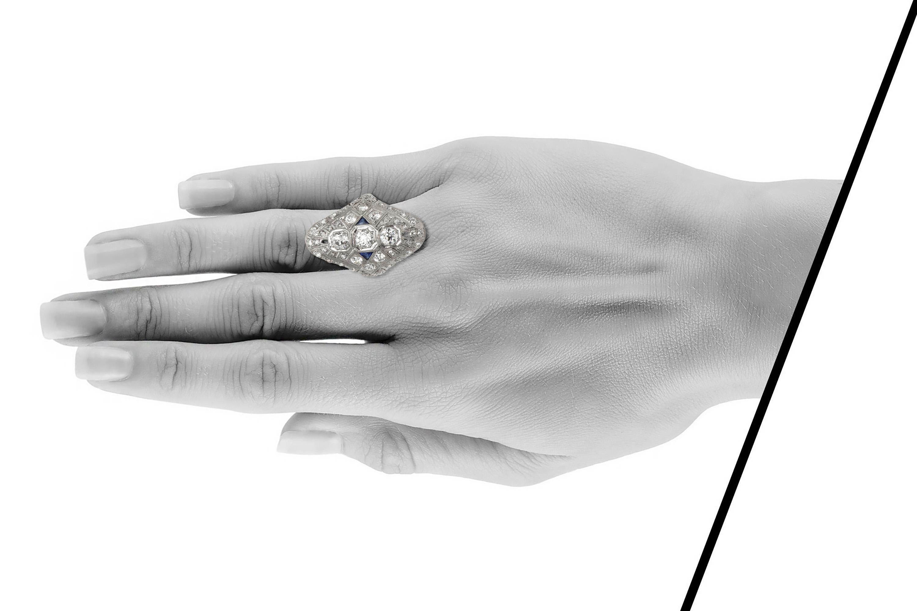 Antiker Art Deco 1920er Jahre 3,50 Karat Diamant Dinner Ring (Alteuropäischer Schliff) im Angebot