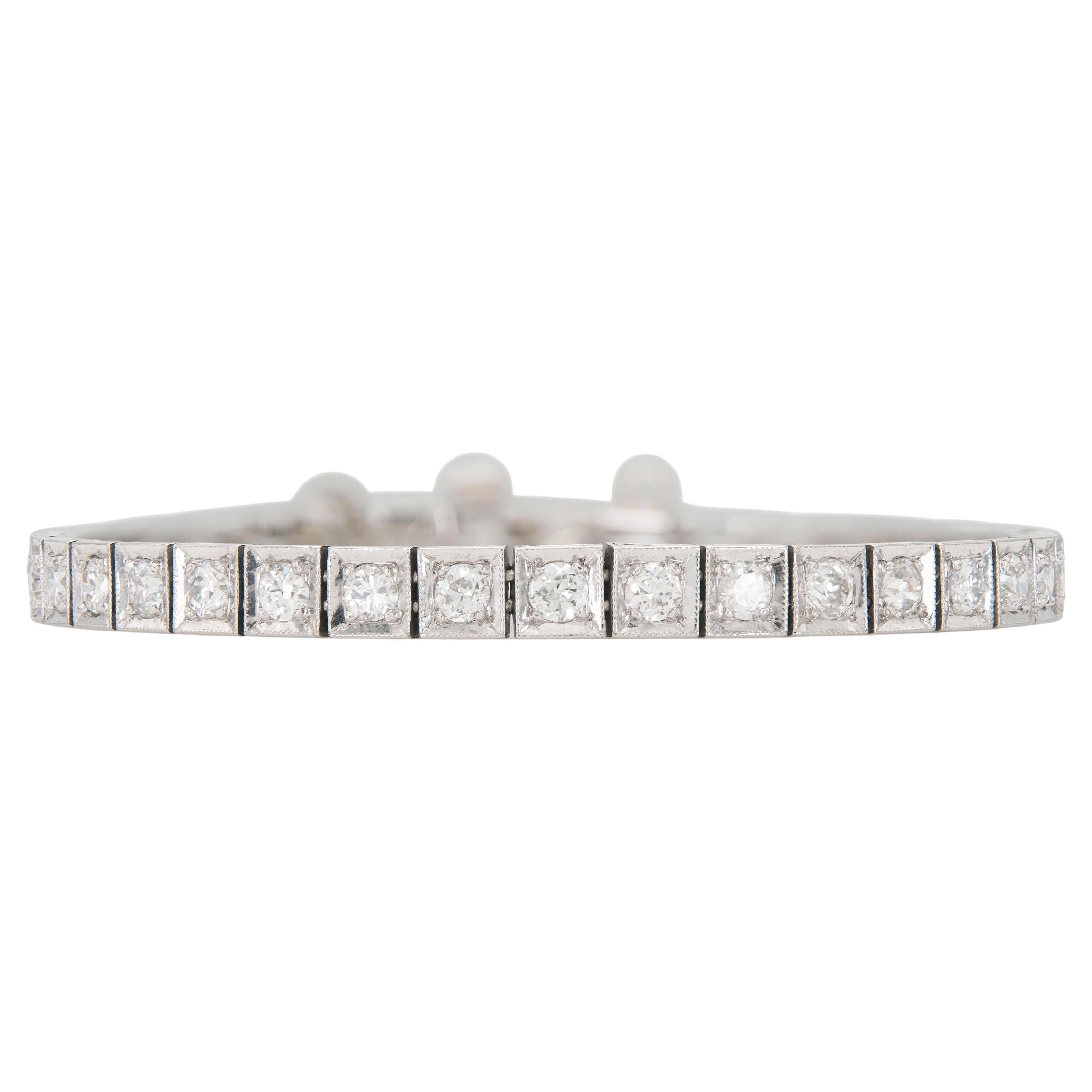 Arte Antiques Art Line 1920s 5.00 Carat Diamond Line Bracelet en vente