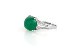 Antique Art Deco 1920s 6.50 Carat Sugarloaf Emerald Ring