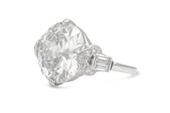 Antique Art Deco 1920s 7.12 Carat Old European Cut Diamond Engagement Ring