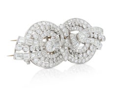 Antique Art Deco 1920s 9.20 Carat Diamond Double Clip Brooch