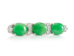 Antique Art Deco 1920s J.E. Caldwell & Co. Jade and Diamond Brooch
