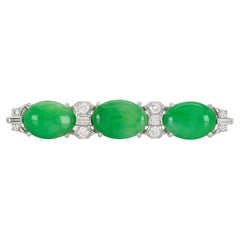 Antike Art Deco 1920er Jahre J.E. Caldwell & Co. Brosche aus Jade und Diamanten