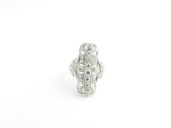 Antique Art Deco 1920s Platinum and Diamond Dinner Ring