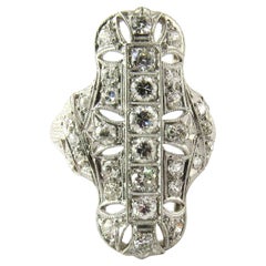 Vintage Art Deco 1920s Platinum and Diamond Dinner Ring