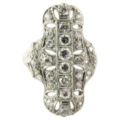 Antique Art Deco 1920s Platinum and Diamond Dinner Ring