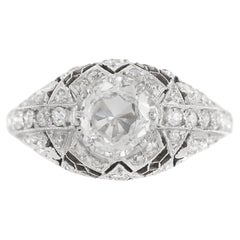 Antique Art Deco 1920s Tiffany & Co. 1.00 Carat Old European Cut Diamond Ring