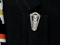 Antique Art Deco 1.92ct Diamond and 18ct White Gold Clip Brooch / Pendant