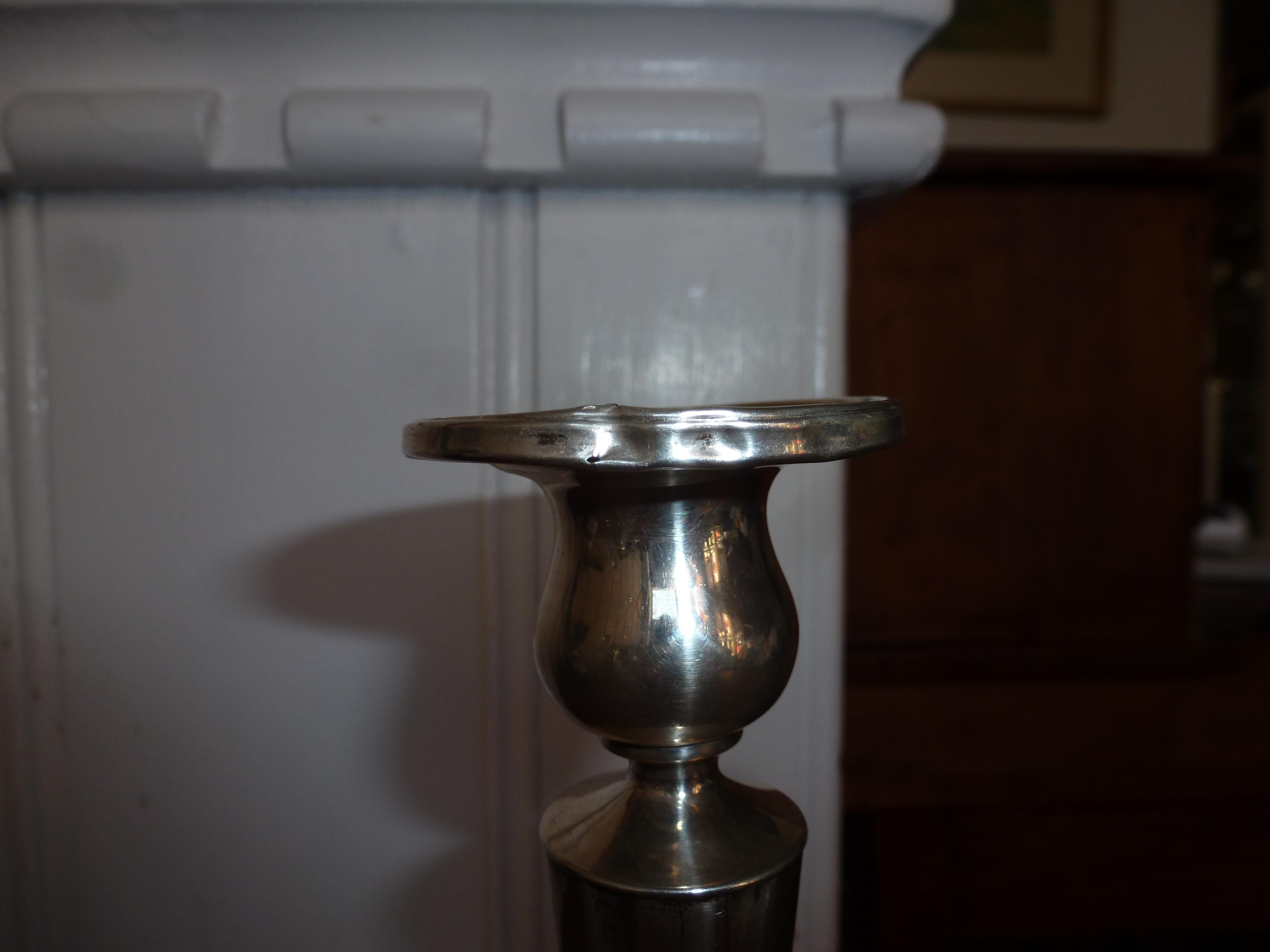 Antique Art Deco 1930 Canadian American Sterling Silver Candlestick Stand Holder For Sale 5