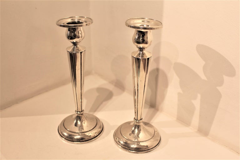 Antique Art Deco 1930 Canadian American Sterling Silver Candlestick