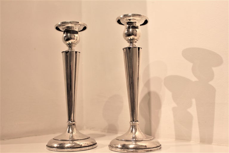 Antique Art Deco 1930 Canadian American Sterling Silver Candlestick