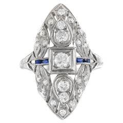 Antique Art Deco 1930s 1.00 Carat Diamond Openwork Dinner Ring