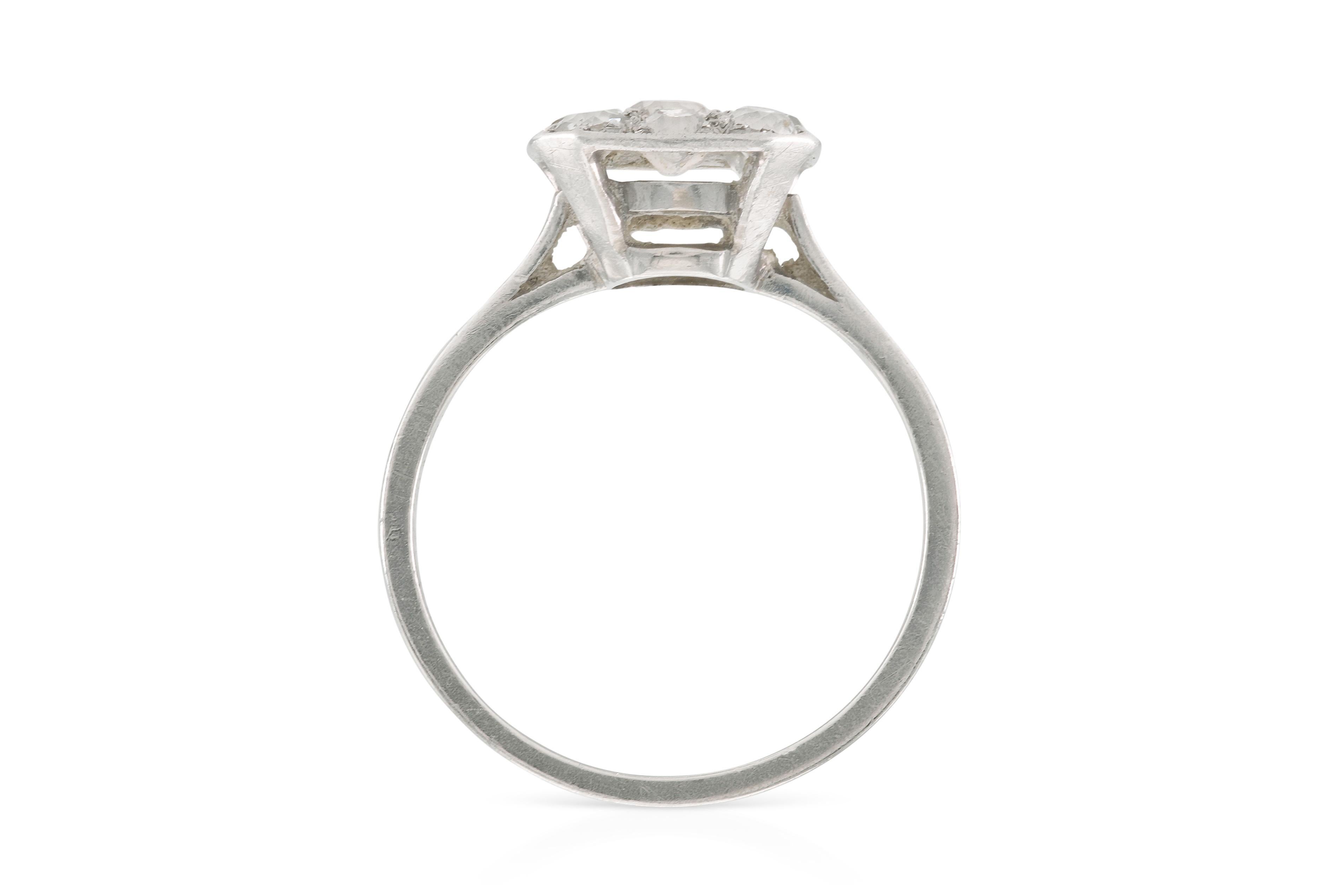 Bague Art déco ancienne des années 1930 avec diamants de 1,00 carat Bon état - En vente à New York, NY