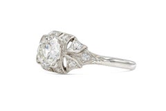 Antique Art Deco 1930s 1.00 Carat Old European Cut Diamond Engagement Ring