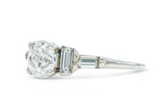 Antique Art Deco 1930s 1.03 Carat Old Mine Cut Diamond Engagement Ring