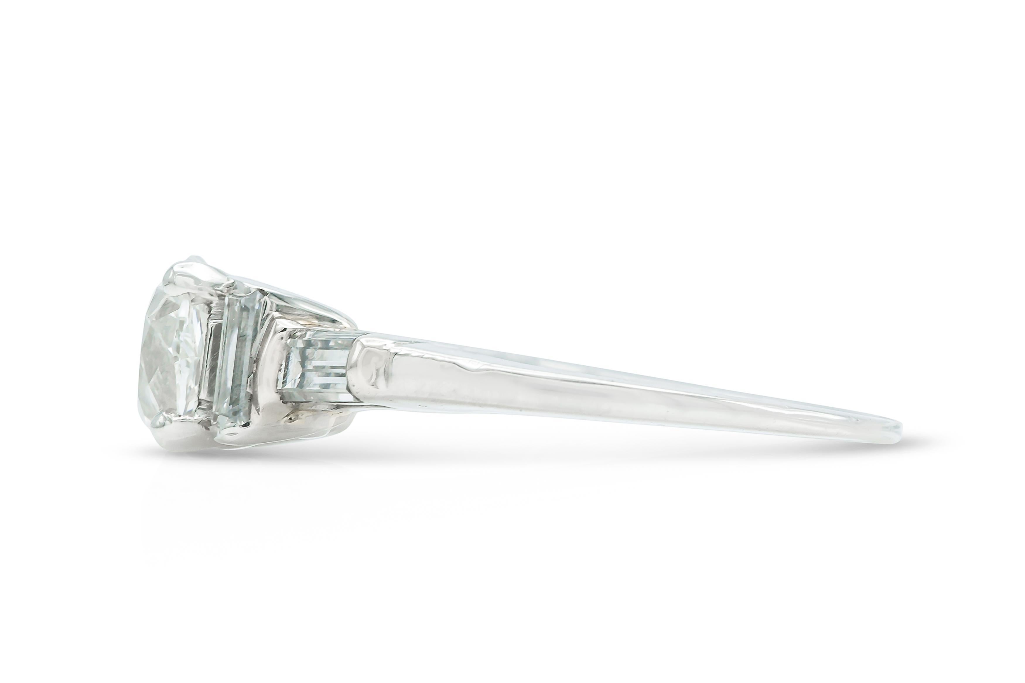 Antique Art Deco 1930s 1.03 Carat Old Mine Cut Diamond Engagement Ring Art Decó en venta
