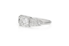 Antique Art Deco 1930s 1.10 Carat Old European Cut Diamond Engagement Ring