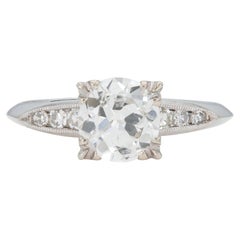 Antique Art Deco 1930s 1.20 Carat Old European Cut Diamond Engagement Ring