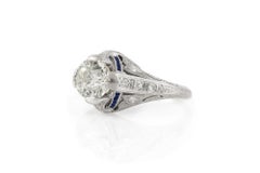 Antique Art Deco 1930s 1.30 Carat Old European Cut Diamond Engagement Ring
