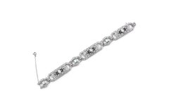 Antique Art Deco 1930s 13.50 Carat Diamond Bracelet with Emeralds and Onyx