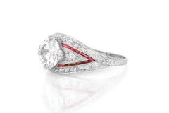Antique Art Deco 1930s 1.50 Carat Old European Cut Diamond Engagement Ring