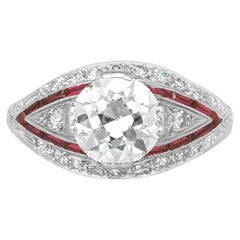 Antique Art Deco 1930s 1.50 Carat Old European Cut Diamond Engagement Ring