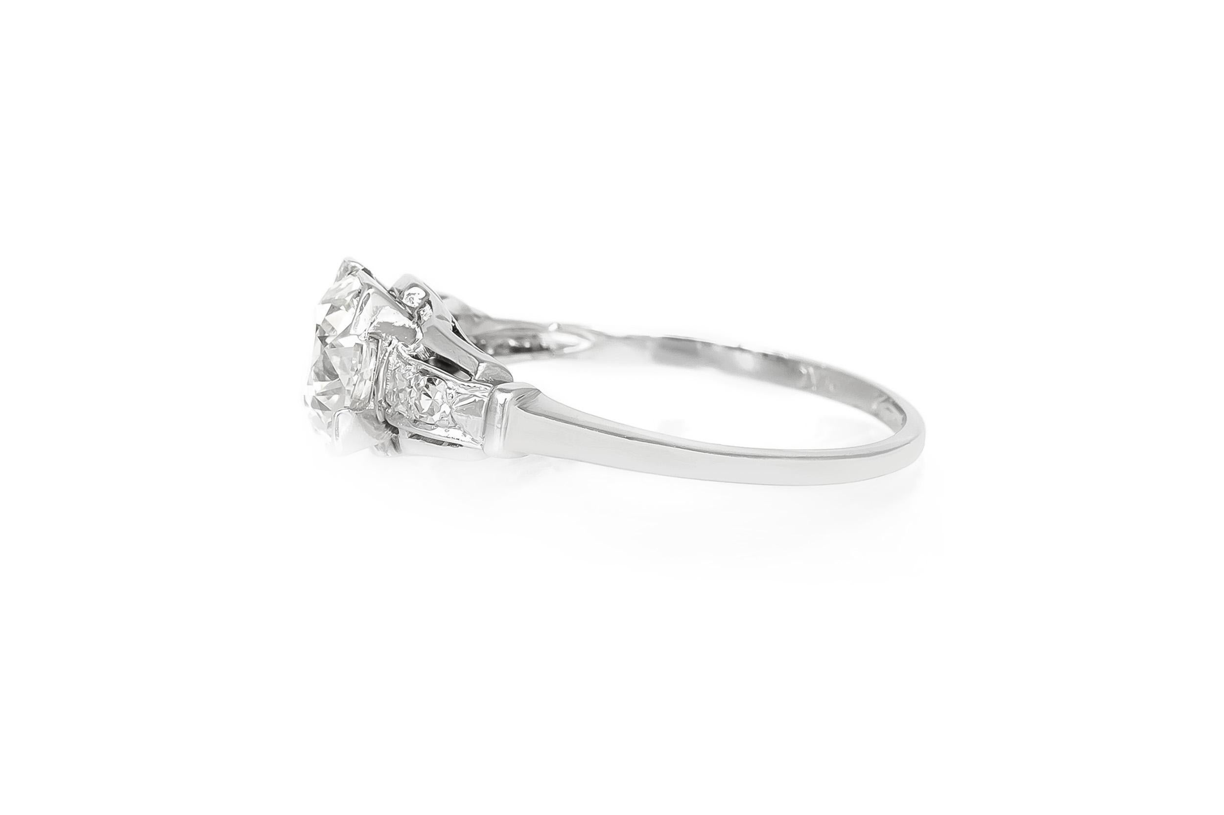 Antiker Art Deco 1930er Jahre 1,56 Karat Diamant-Verlobungsring mit alteuropäischem Minenschliff (Art déco) im Angebot