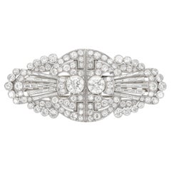 Broche à double clip Art déco des années 1930 avec diamants de 19,90 carats