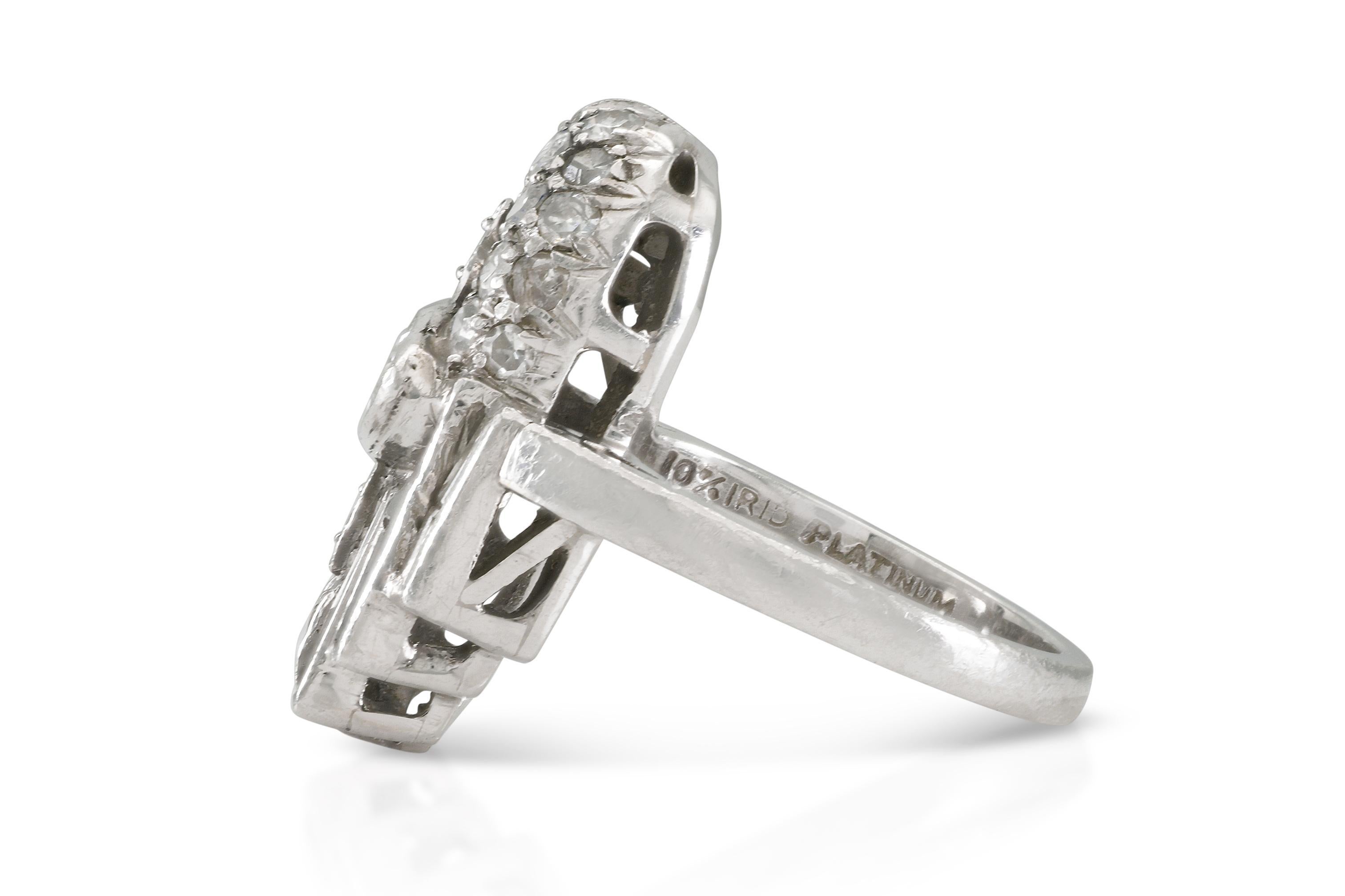 Taille mixte Bague Art déco ancienne des années 1930 avec diamants de 2,00 carats en vente