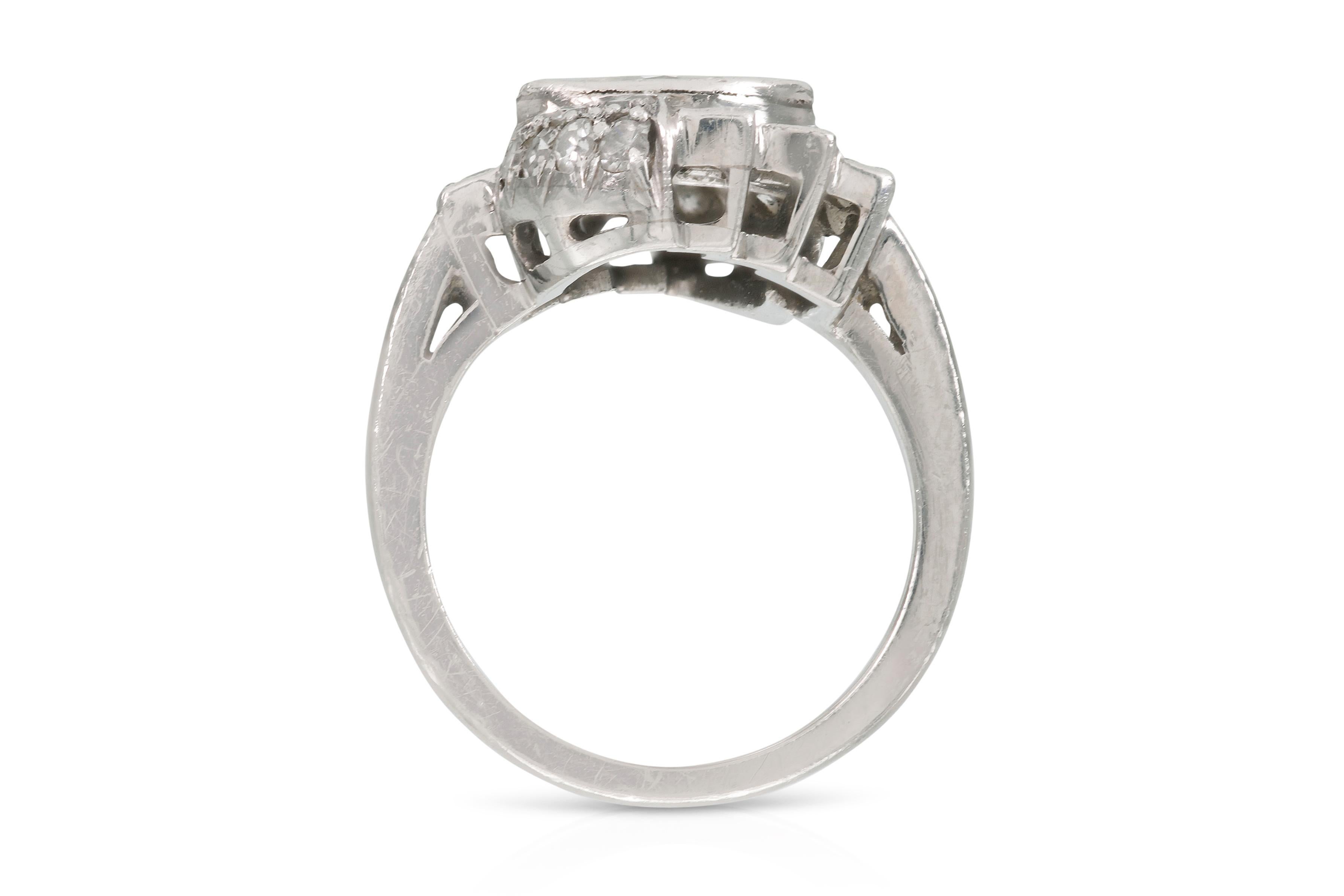 Bague Art déco ancienne des années 1930 avec diamants de 2,00 carats Bon état - En vente à New York, NY