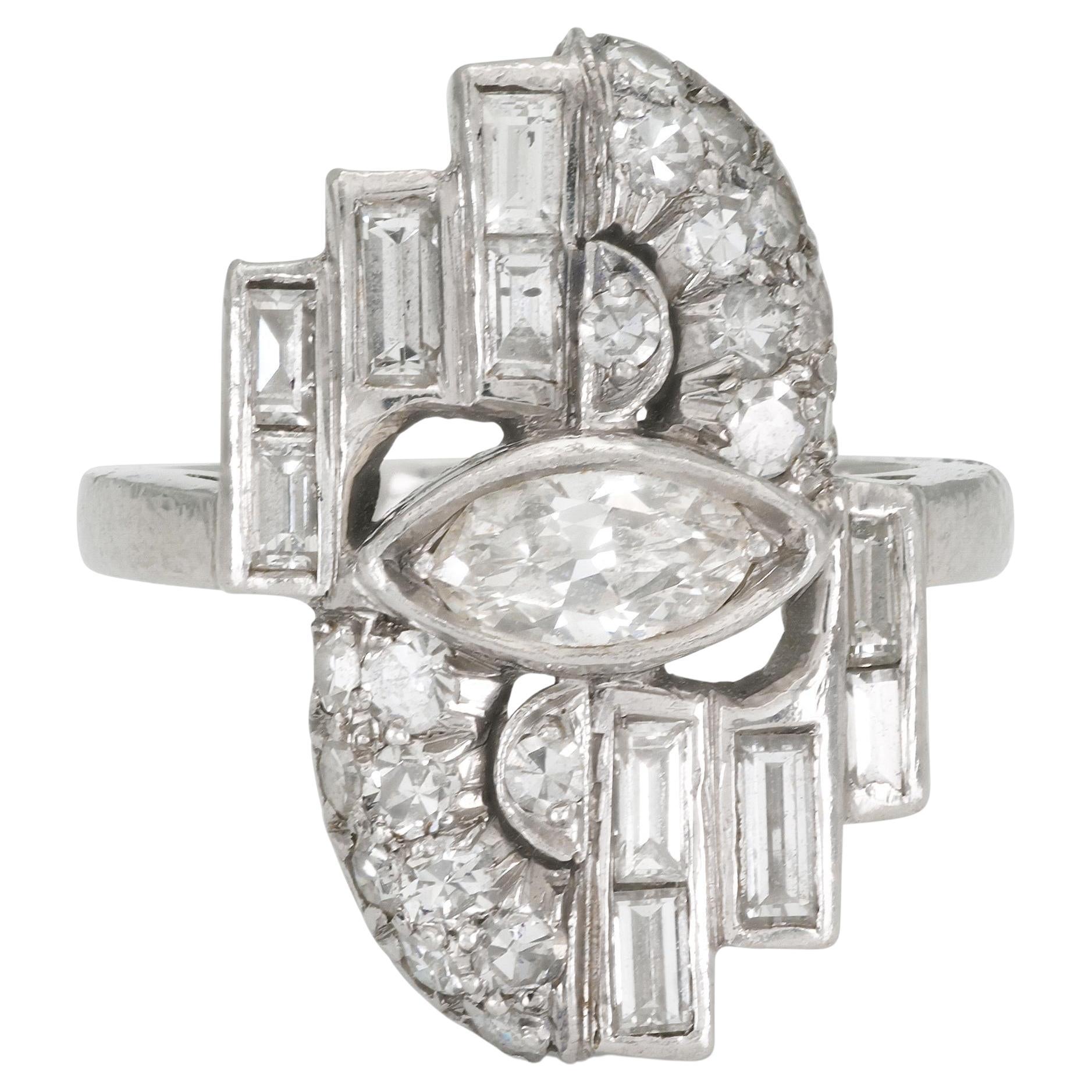Antique Art Deco 1930s 2.00 Carat Diamond Ring