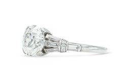 Antique Art Deco 1930s 2.03 Carat Old European Cut Diamond Engagement Ring