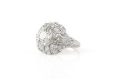 Antique Art Deco 1930s 2.25 Carat Old European Cut Diamond Engagement Ring