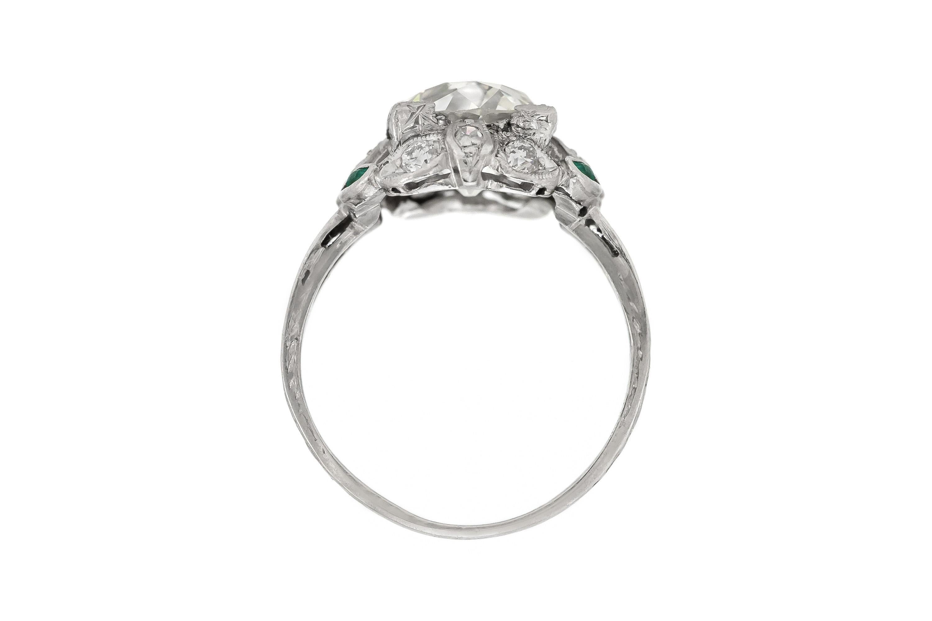 Women's Antique Art Deco 1930s 2.50 Carat Old European Cut Diamond Engagement Ring For Sale