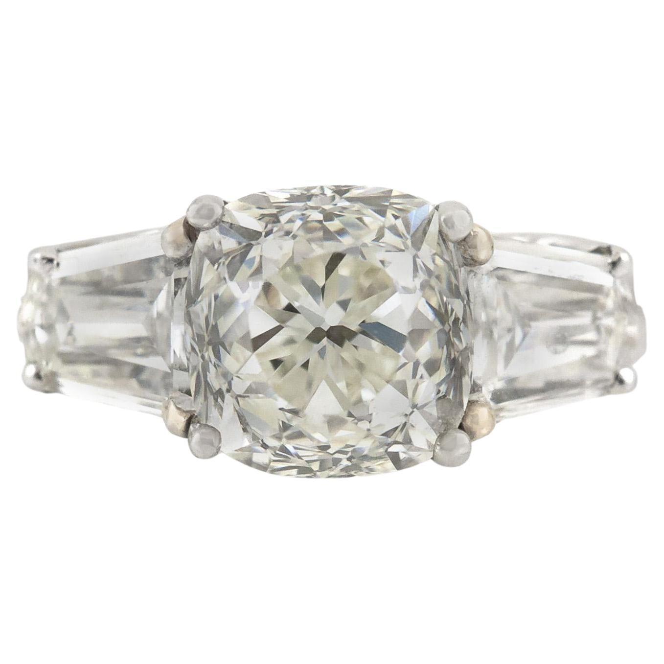 Antiguo Anillo de Compromiso Art Decó 1930 con Diamante talla Mina Antiguo de 2,50 Quilates