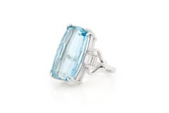 Antique Art Deco 1930s 30.00 Carat Crisscut Aquamarine Ring