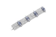 Antique Art Deco 1930s 30.00 Carat Diamond and 20.00 Carat Sapphire Bracelet