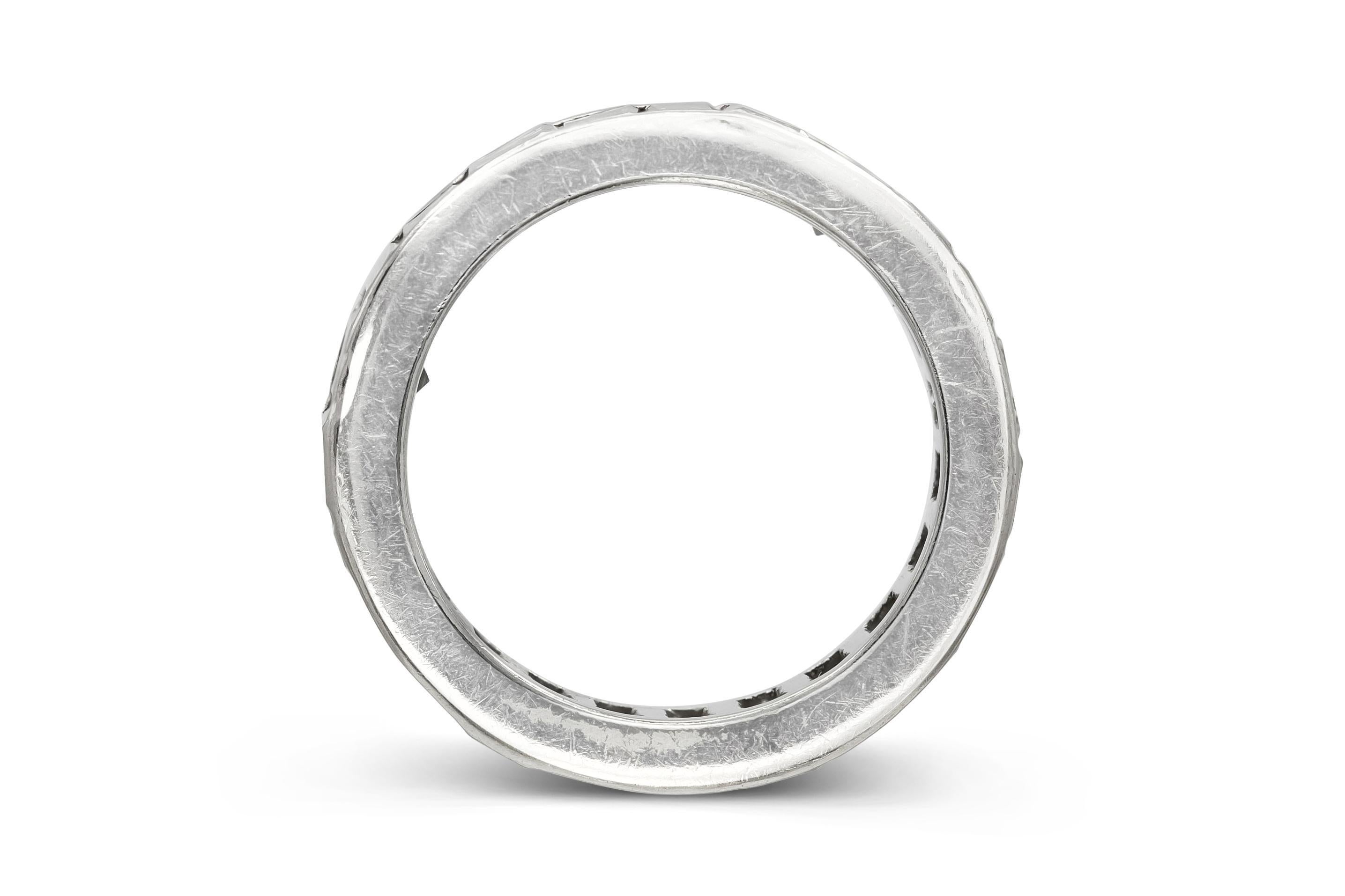 Women's Antique Art Deco 1930s 3.50 Carat Baguette Cut Diamond Eternity Band For Sale