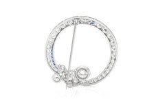 Antique Art Deco 1930s 3.50 Carat Diamond Circle Brooch