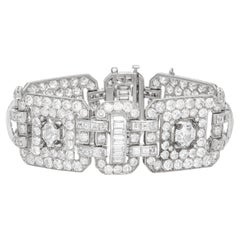 Bracelet Art déco ancien des années 1930 avec diamants de 41,65 carats