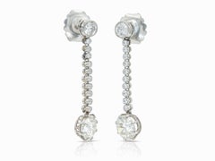 Antique Art Deco 1930s 4.80 Carat Diamond Dangle Earrings
