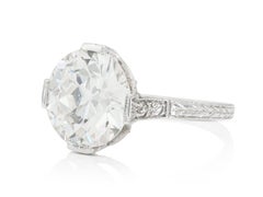 Antique Art Deco 1930s 5.15 Carat Old European Cut Diamond Engagement Ring