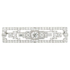 Broche ancienne Art déco des années 1930 avec diamants de 6,50 carats