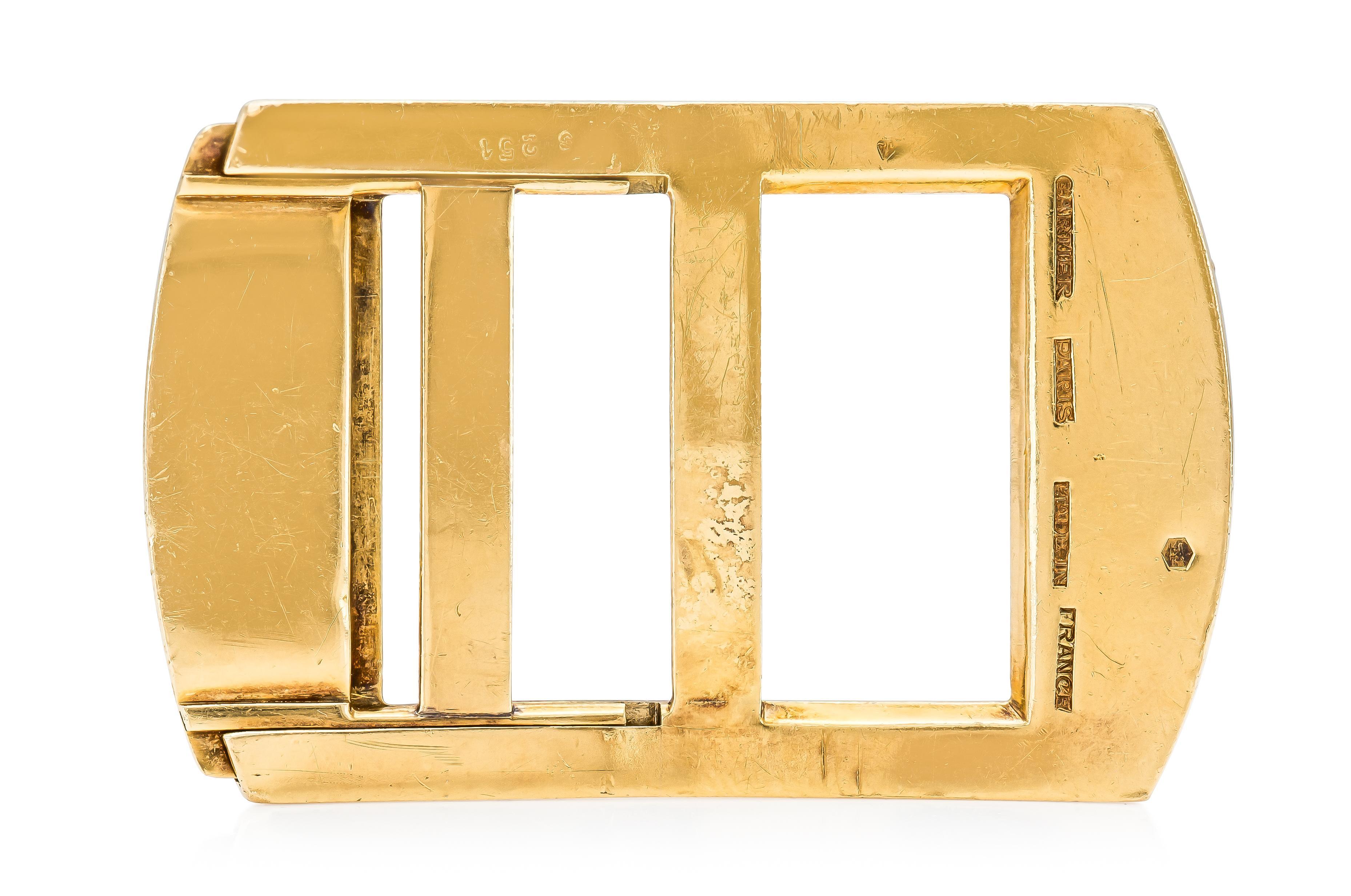 Art Déco Antica fibbia da cintura in oro Cartier in stile Art Deco anni '30 in vendita