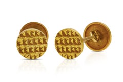 Boutons de manchette anciens en or Art Deco 1930s