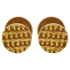 Boutons de manchette anciens en or Art Deco 1930s