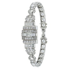 Antique Art Deco 1930s Hamilton 12.00 Carat Diamond Watch Bracelet