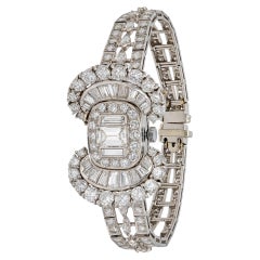 Antique Art Deco 1930s Omega Diamond Bracelet Watch