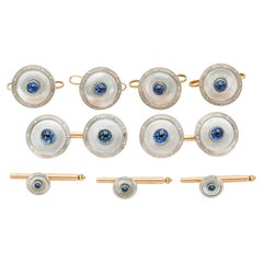 Boucles d'oreilles saphir et nacre Arte Antiques des années 1930