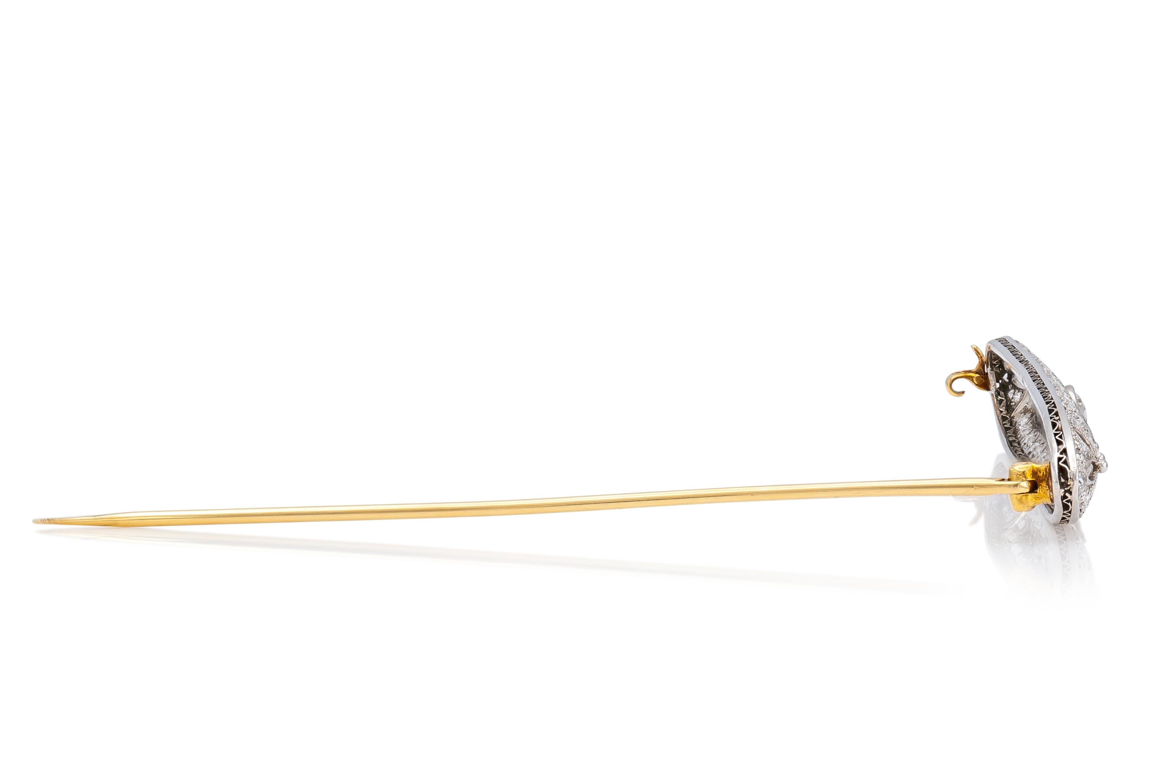Antique Art Deco 1930s Tiffany & Co. 5.00 Carat Diamond Bar Pin In Good Condition For Sale In New York, NY